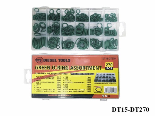[6-664] SET O-RING VERDE 270 UNID DIESEL TOOL 6-664