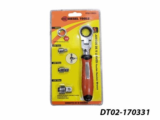 [6-666] JUEGO RATCHET 5 UNID DIESEL TOOL 6-666