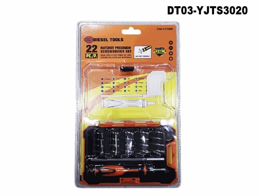 [6-675] JUEGO DESTORNILLADOR 22 UNID DIESEL TOOL 6-675