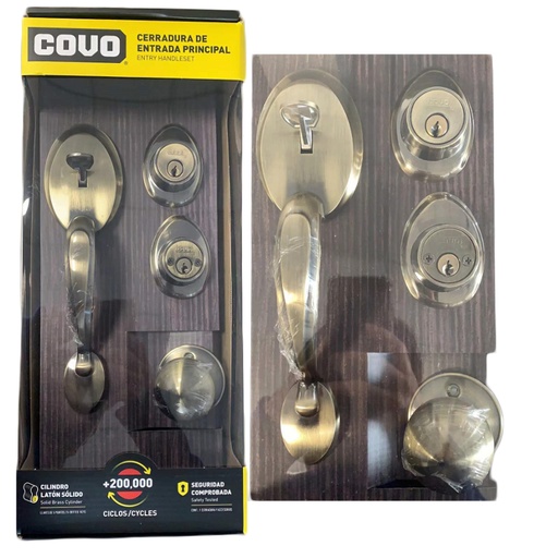 [6-727] CERRADURA PUERTA PRINCIPAL BRONCE COVO 6-727