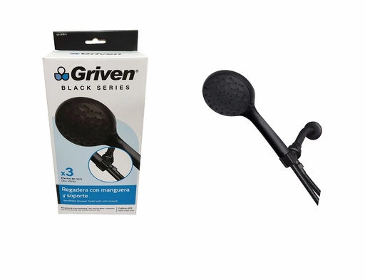 [6-754] REGADERA D/BAÑO C/MANGUERA GRIVEN BLACK 6-754