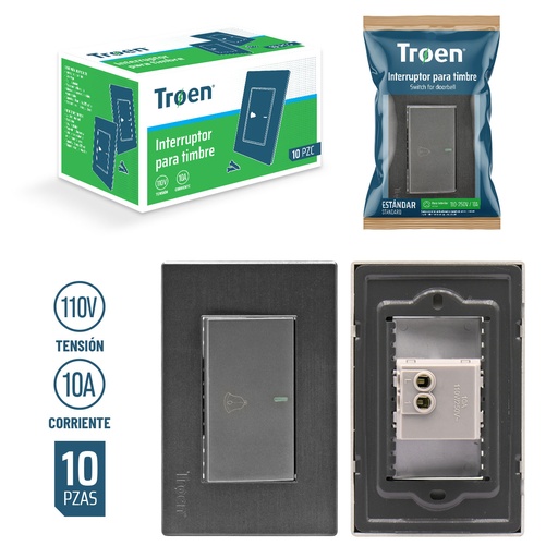 [6-760] INTERRUPTOR P/TIMBRE GRIS TROEN 6-760