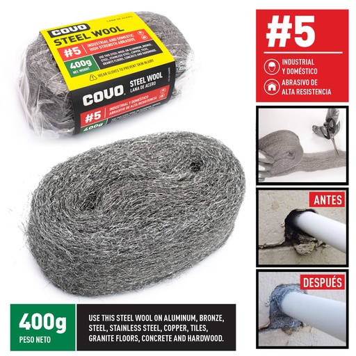 [6-776] [6-776] LANA DE ACERO NUM 5 400GR COVO 6-776