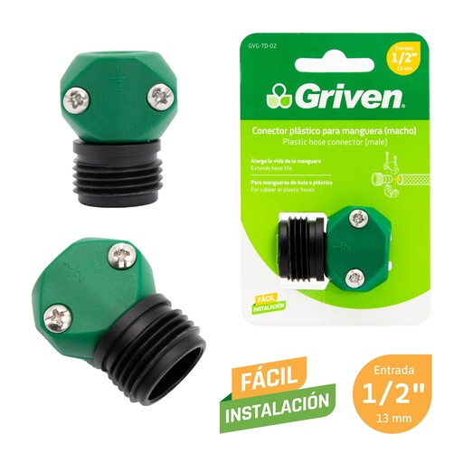 [6-801] CONECTOR P/MANGUERA MACHO 1/2" GRIVEN 6-801