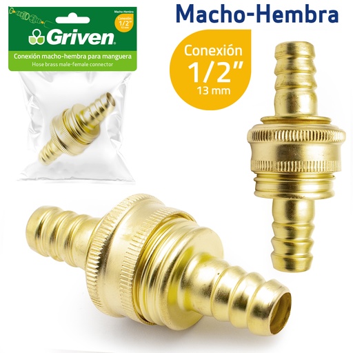 [6-835] PICO MANGUERA BRONCE DOBLE GRIVEN 6-835