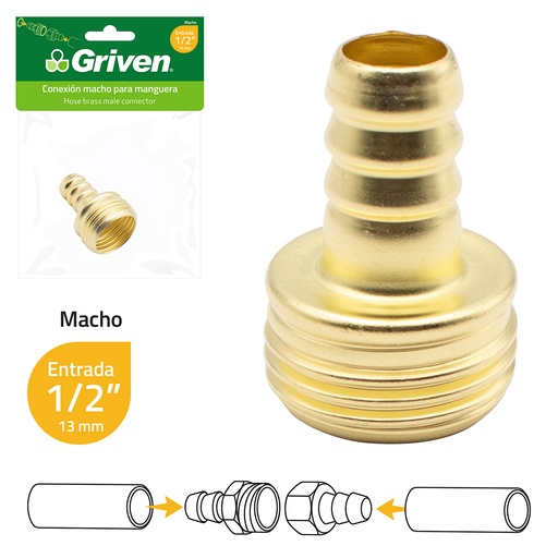 [6-836] PICO MANGUERA MACHO BRONCE GRIVEN 6-836