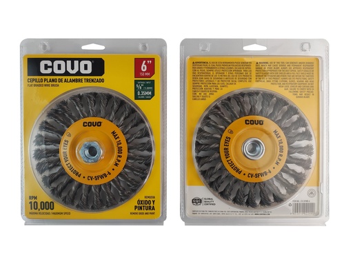 [6-855] CEPILLO PLANO ALAMBRE TRENZADO 6" x 5/8 COVO 6-855