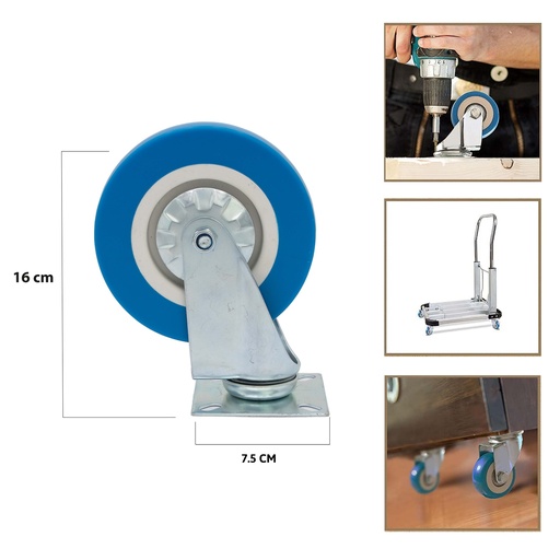 [6-863] RUEDA GIRATORIA AZUL 5" x UNID SECURITY 6-863