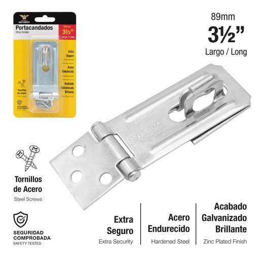 [6-871] PORTACANDADO PLATA 3 1/2" 89mm SECURITY 6-871