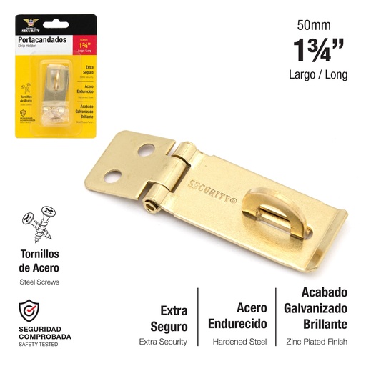 [6-873] PORTACANDADO DORADO 1 3/4" 50mm SECURITY 6-873 (DESC)