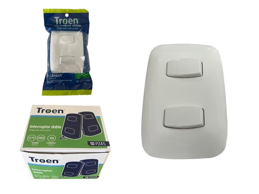 [6-889] INTERRUPTOR DOBLE BLANCO TROEN 6-889