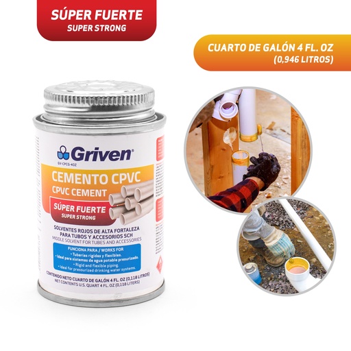 [6-901] PEGA SOLDAR NARANJA A C 1/32 GRIVEN 118ml (4oz)  6-901