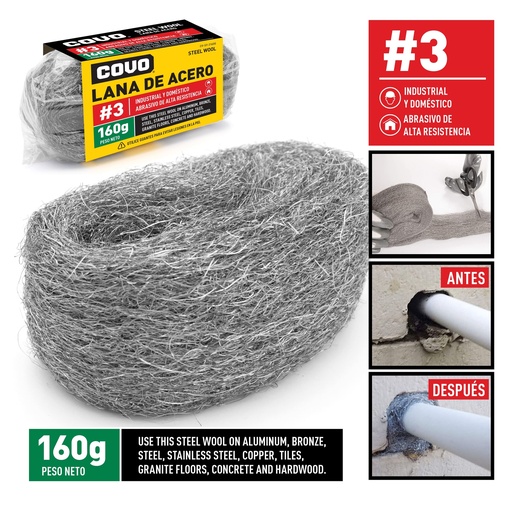 [6-904] LANA DE ACERO NUM 3 160GR COVO 6-904