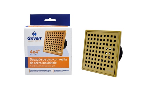 [6-913] REJILLA CUADRADA PERFORADA GRIVEN GOLD 6-913