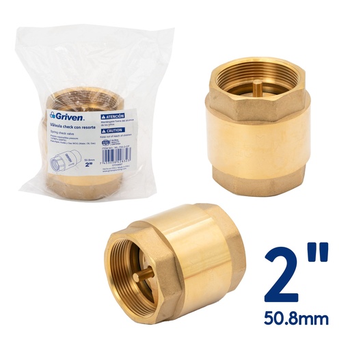 [6-915] VALVULA CHECK BRONCE x 2" ASIENTO BRONCE GRIVEN 6-915