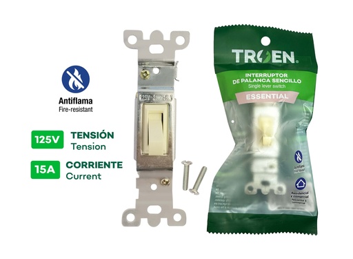 [6-928] [6-928] INTERRUPTOR SENCILLO S/TAPA TROEN 6-928