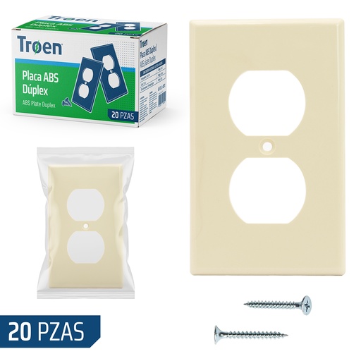 [6-932] TAPA P/TOMA DOBLE 270 BEIGE TROEN 6-932