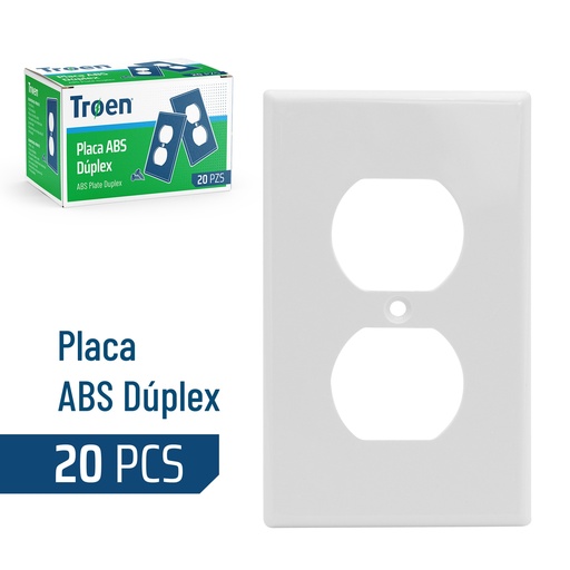 [6-933] TAPA P/TOMA DOBLE 270 BLANCA TROEN 6-933