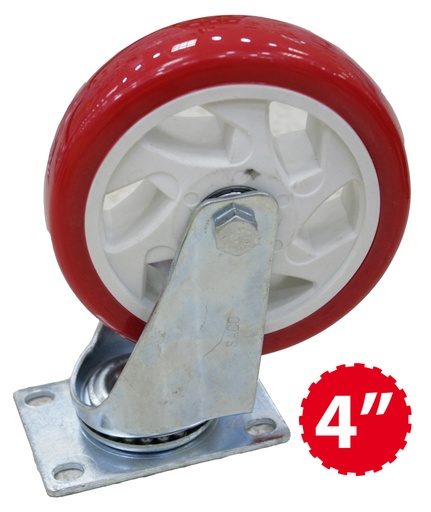 [6-937] RUEDA GIRATORIA ROJA 4" SACO 6-937