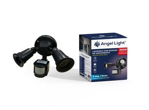[6-959] LAMPARA C/SENSOR MOV NEGRA ANGEL LIGHT 6-959