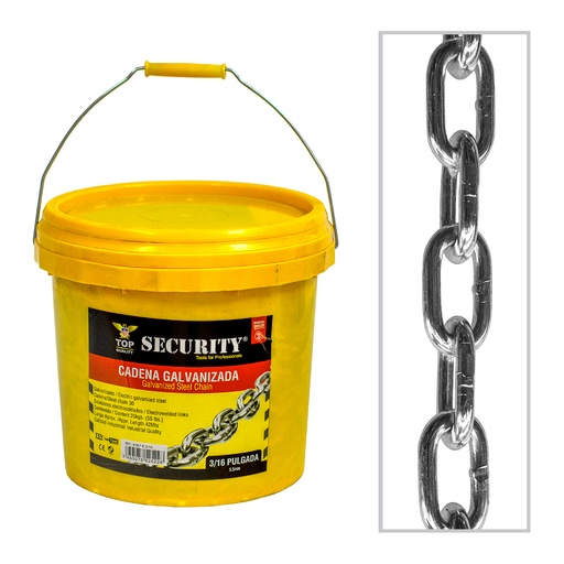 [6-975] CADENA GALVANIZADA x 3/16 x 25KG SECURITY 6-975