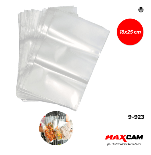 [9-923] BOLSA PLASTICA P/SELLAR AL VACIO 18x25CM x UNID 9-923