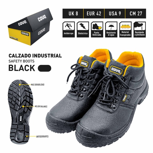 [9-992] BOTAS DE SEGURIDAD NEGRA N 42 COVO 9-992