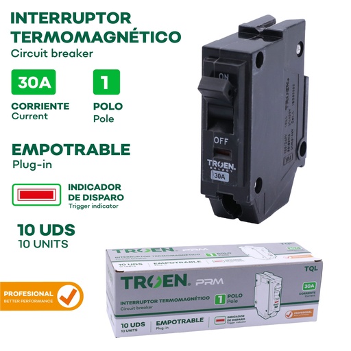 [10-245] BREAKER P/EMPOTRAR PRO 1P x 30 AMP TROEN 10-245