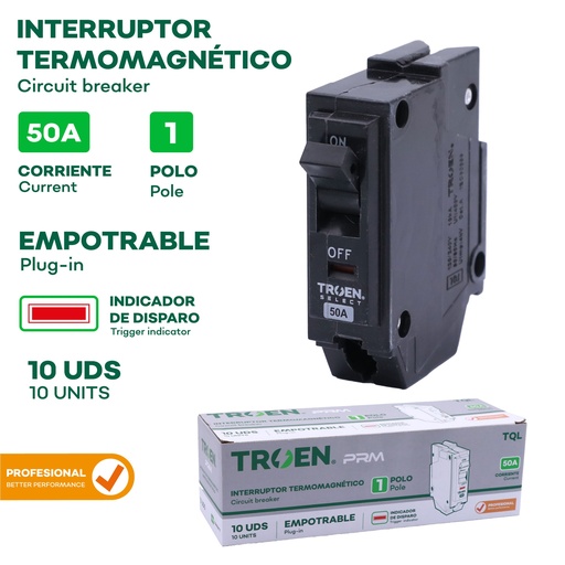 [10-249] BREAKER P/EMPOTRAR PRO 1P x 50 AMP TROEN 10-249
