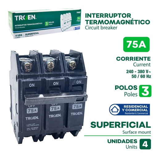 [9-795] BREAKER SUPERFICIAL 3x75A TROEN 9-795