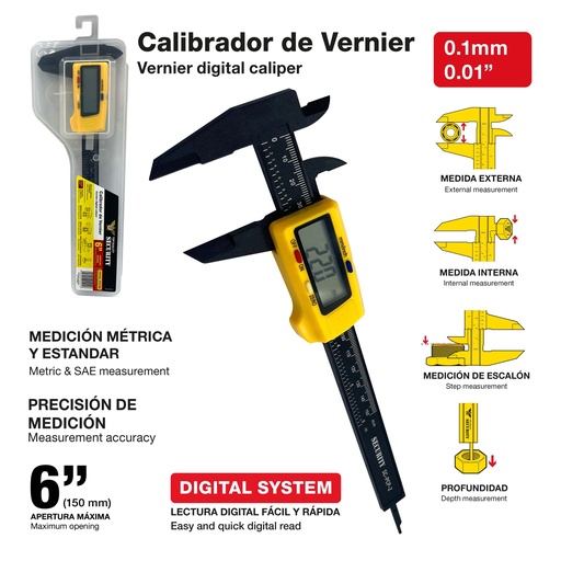 [10-089] CALIBRADOR DIGITAL 6" SECURITY 10-089