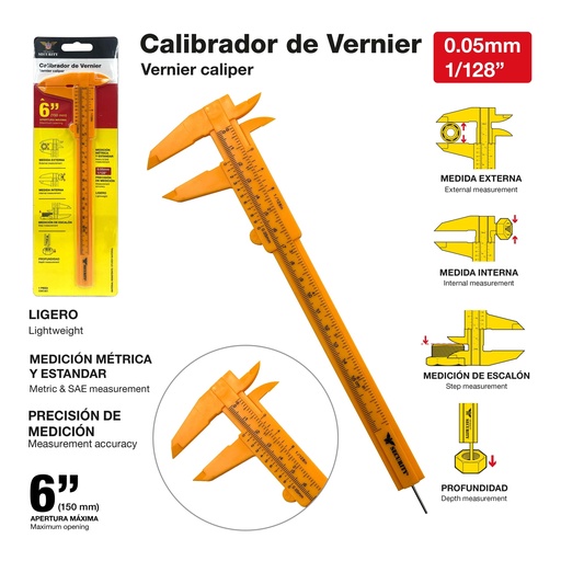 [9-982] CALIBRADOR PLASTICO 6" SECURITY 9-982