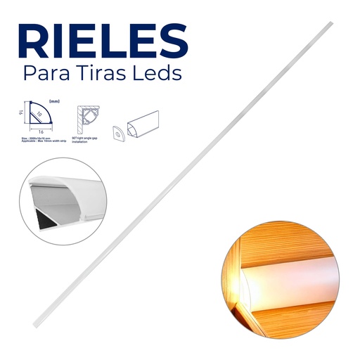 [10-235] CANALETA P/TIRAS LED 2 MTS ANGEL LIGHT 10-235