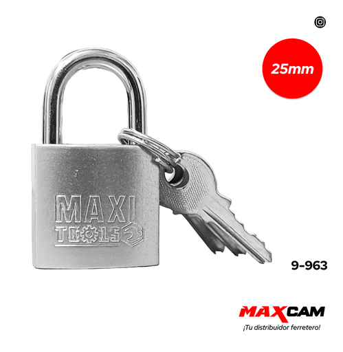 [9-963] CANDADO STANDARD x 25MM MAXI TOOLS 9-963