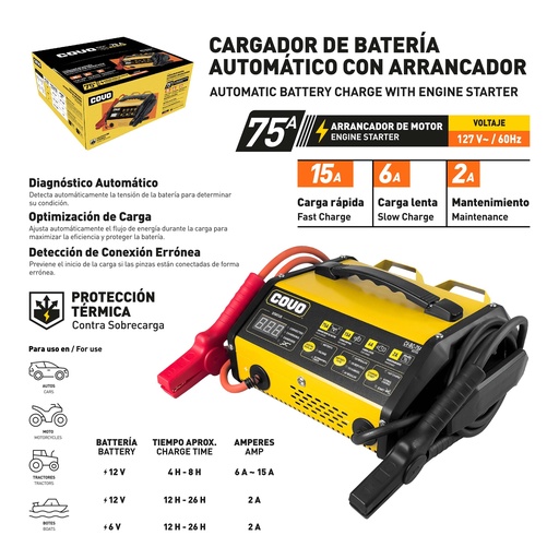 [10-066] CARGADOR DE BATERIA COVO 10-066