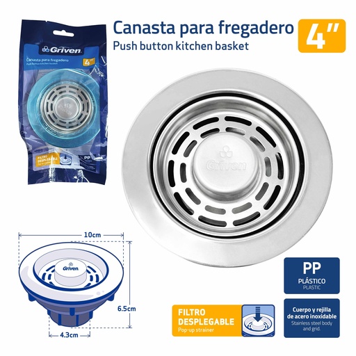 [9-818] DESAGUE FREGADERO PUSH GRIVEN 9-818