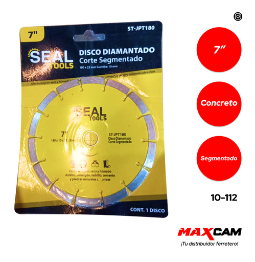 [10-112] DISCO C/CONCRETO SEGMENT x 7" SEAL TOOLS 10-112