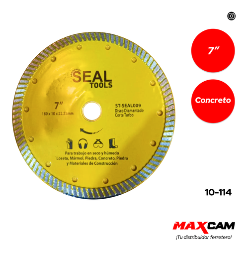 [10-114] [10-114] DISCO C/CONCRETO TURBO x 7" SEAL TOOLS 10-114