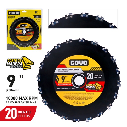 [9-875] DISCO C/MADERA x 9" COVO 9-875