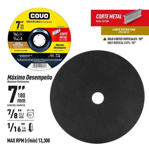 [9-780] DISCO C/METAL FINO 7" x 1/16" COVO (CONCOVO) 9-780