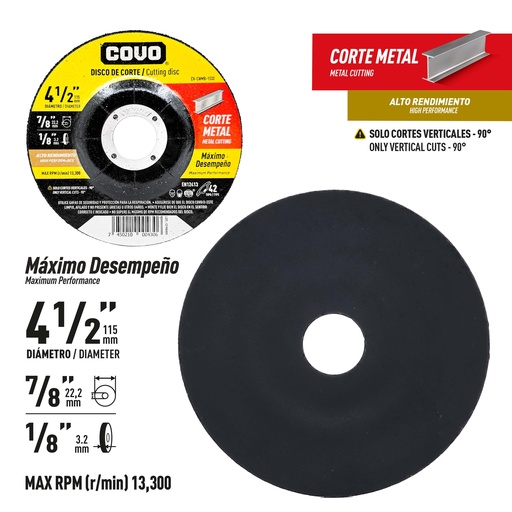 [9-779] DISCO C/METAL GRUESO 4 1/2" x 1/8" COVO (CONCOVO) 9-779