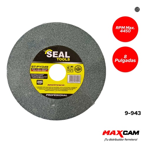 [9-943] DISCO P/ESMERIL D/BANCO 200x20x32  SEAL TOOLS 9-943