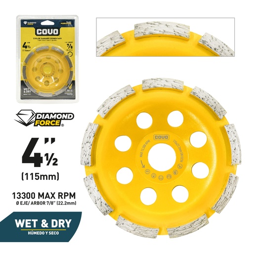 [10-180] [10-180] DISCO P/PULIR SEGMENTADO x 4 1/2" COVO 10-180