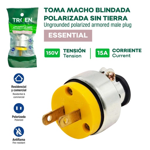 [10-121] ENCHUFE VINIL METAL 2P TROEN 10-121