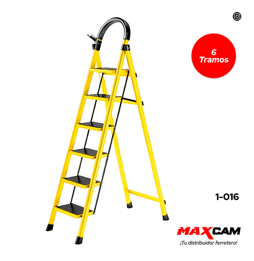 [1-016] ESCALERA ACERO PLEGABLE 6 TR ALADINO 1-016