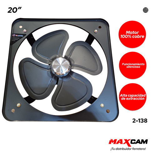 [2-138] EXTRACTOR INDUSTRIAL NEGRO 20" JIFU 2-138