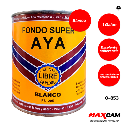 [0-853] [0-853] FONDO ANTICORROSIVO BLANCO x GALON AYA 0-853