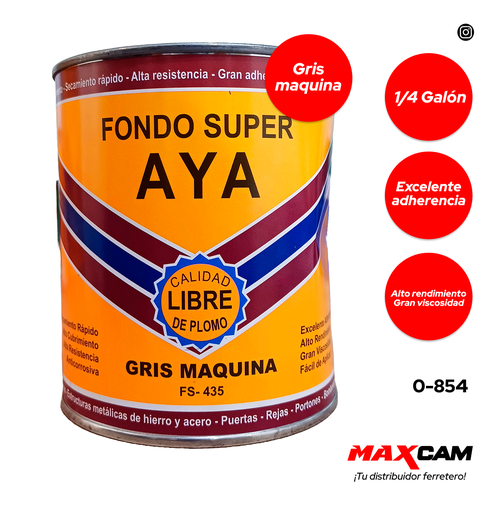[0-854] [0-854] FONDO ANTICORROSIVO GRIS MAQUINA x 1/4 AYA 0-854