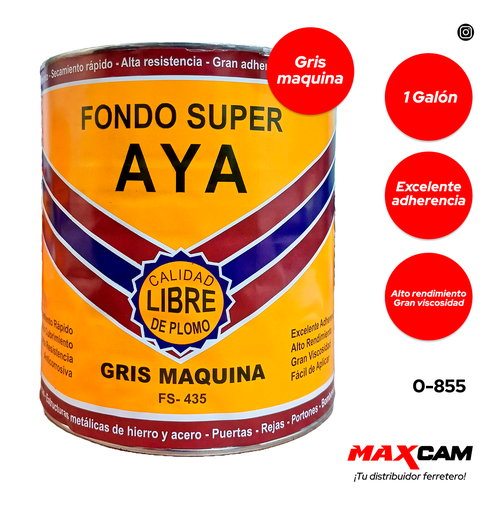 [0-855] FONDO ANTICORROSIVO GRIS MAQUINA x GALON AYA 0-855