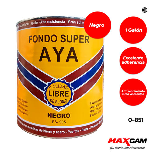 [0-851] FONDO ANTICORROSIVO NEGRO x GALON AYA 0-851
